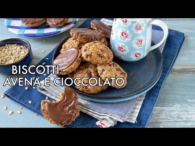 biscotti con fiocchi d'avena e cioccolato
