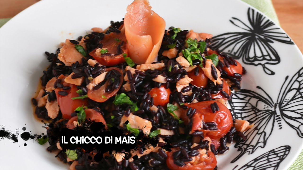 riso venere con salmone e limone