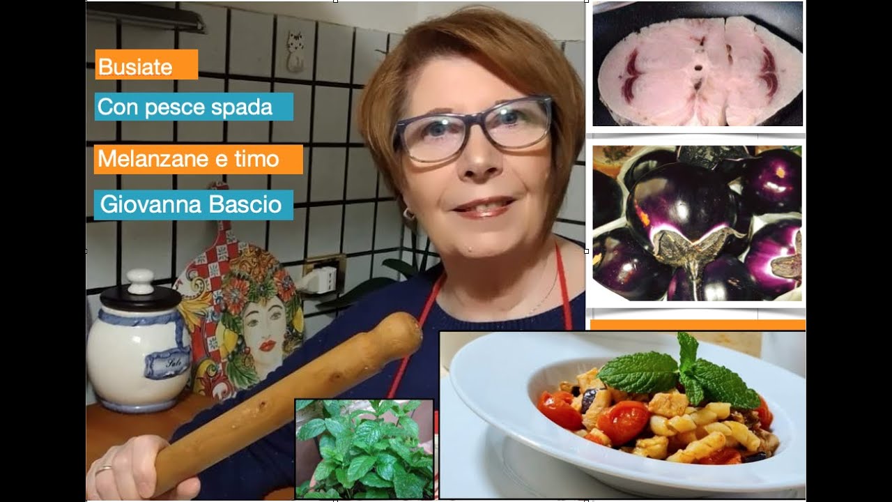 busiate con pesce spada e melanzane