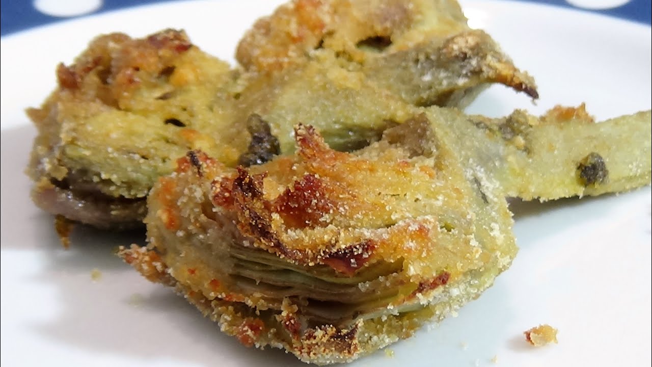 carciofi gratinati al forno con mozzarella