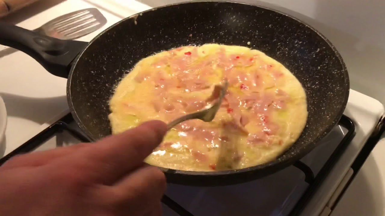 frittata con prosciutto cotto a dadini