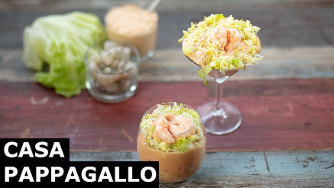i crostacei in salsa rosa di uno squisito cocktail