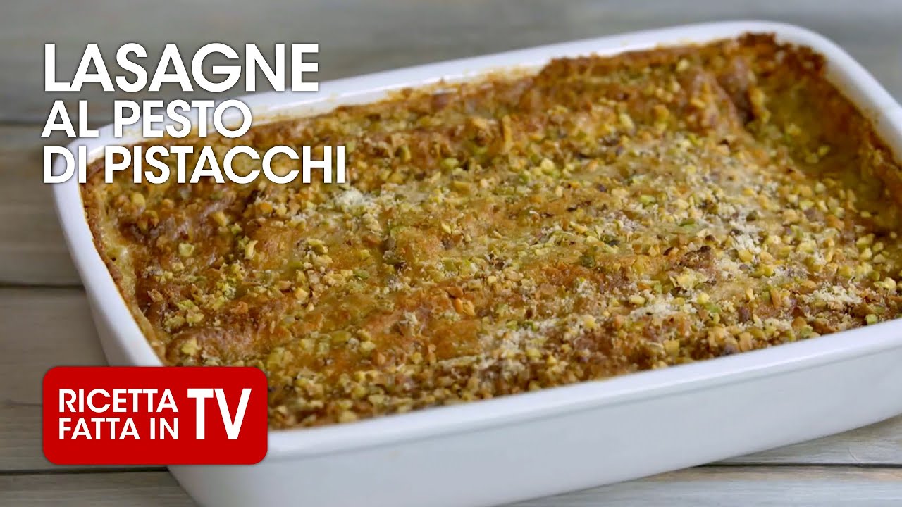 lasagne al pesto di pistacchio e speck