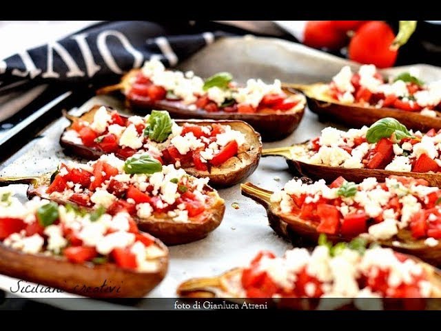 melanzane al forno con feta e pomodorini