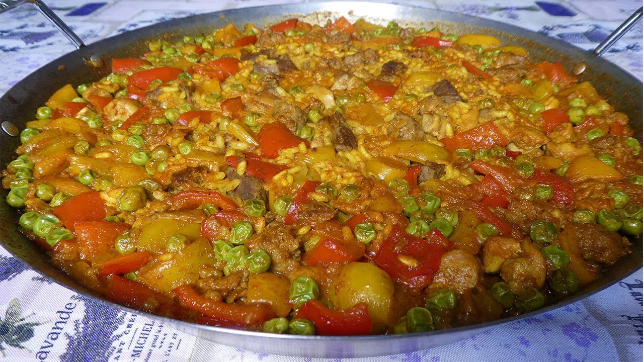 paella carne e pesce e verdure