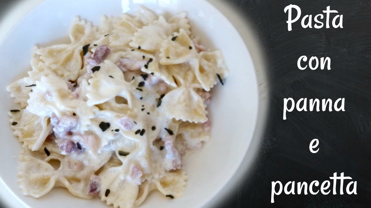 pasta con pancetta e panna e pomodoro