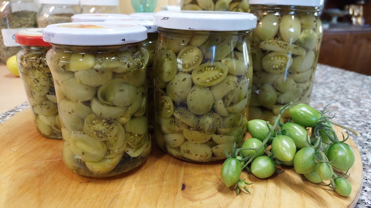 pomodori verdi in agrodolce con cipolla