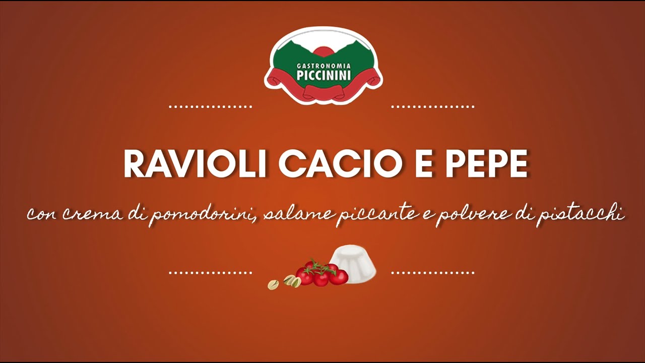ravioli cacio e pepe con pomodorini
