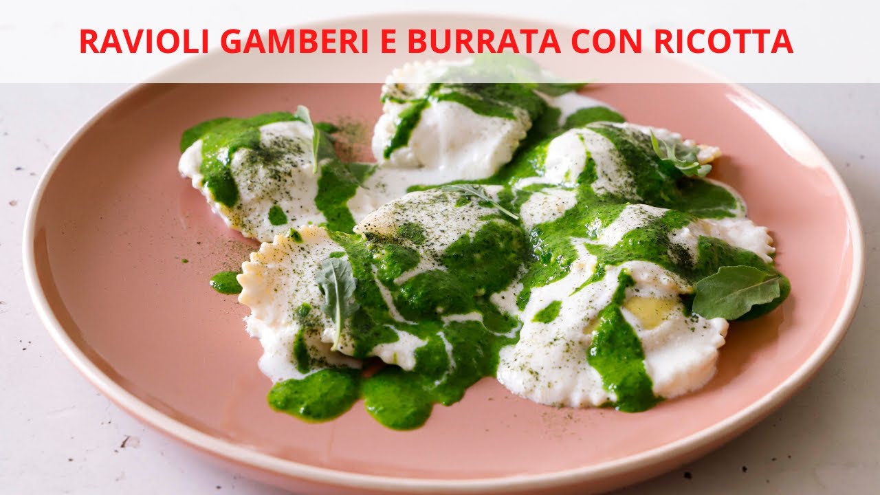 ravioli crudo squacquerone e rucola condimento