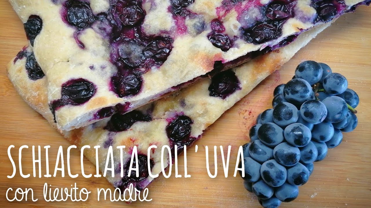 schiacciata con l'uva con lievito per dolci