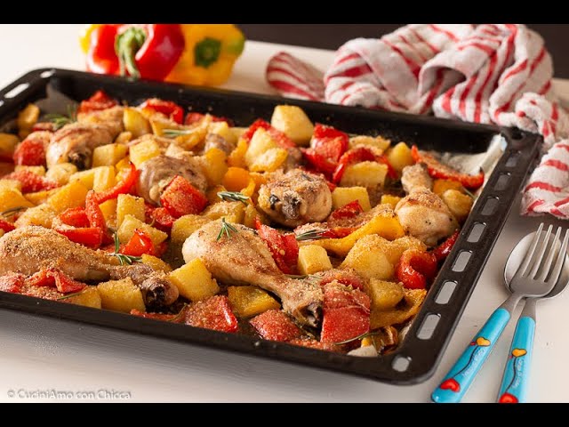 sovracosce di pollo con peperoni al forno