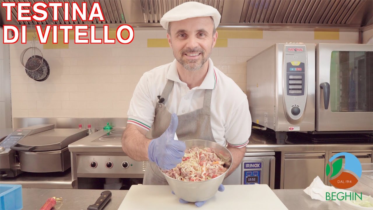 testina di vitello bollita in pentola a pressione