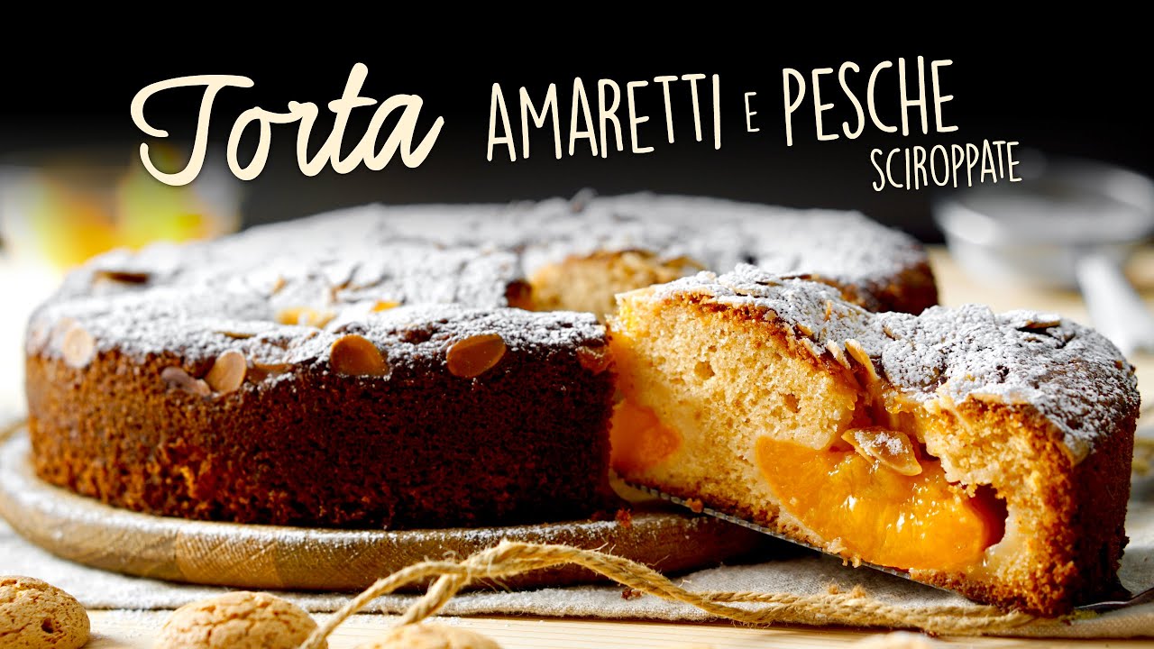 torta pesche e amaretti e cioccolato