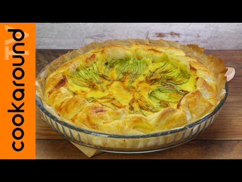 torte salate con fiori di zucca e ricotta