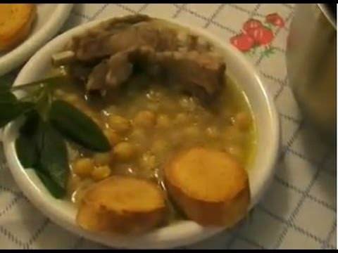 zuppa di ceci con costine e cotenna