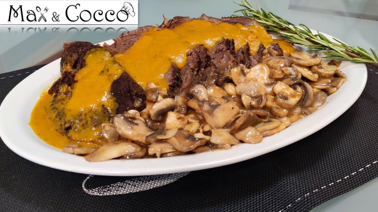 arrosto di vitello con salsa ai funghi