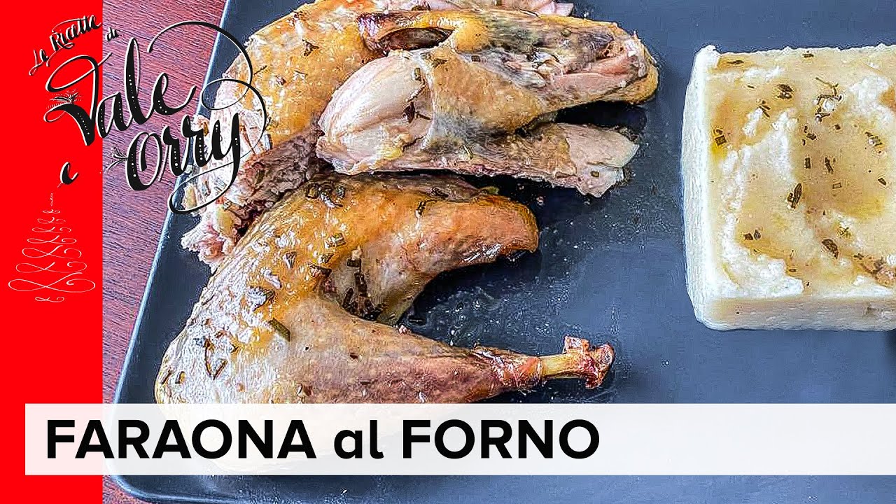 faraona a pezzi al forno con pancetta
