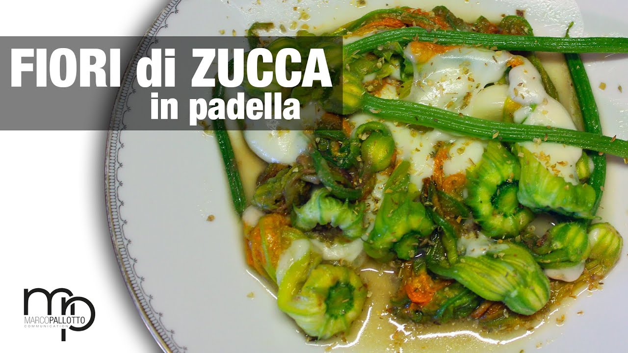 fiori di zucca in padella con mozzarella