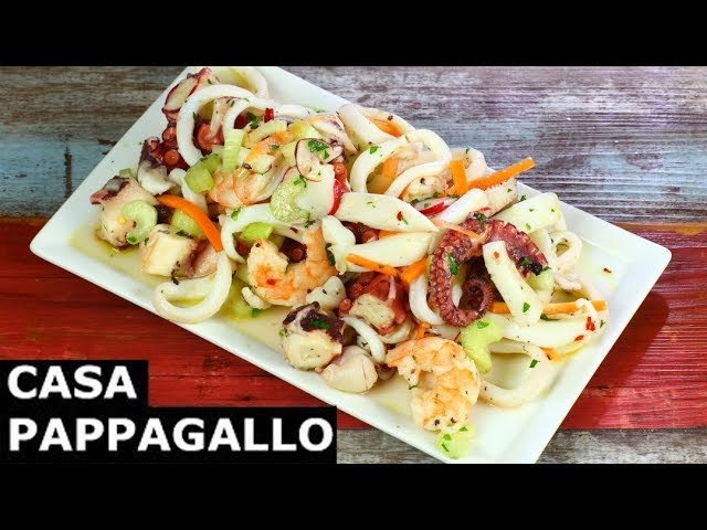 insalata di mare calda con verdure