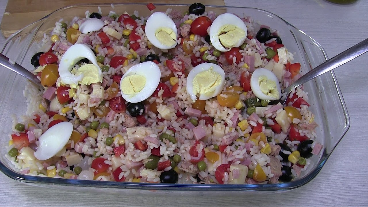 insalata di riso con prosciutto cotto