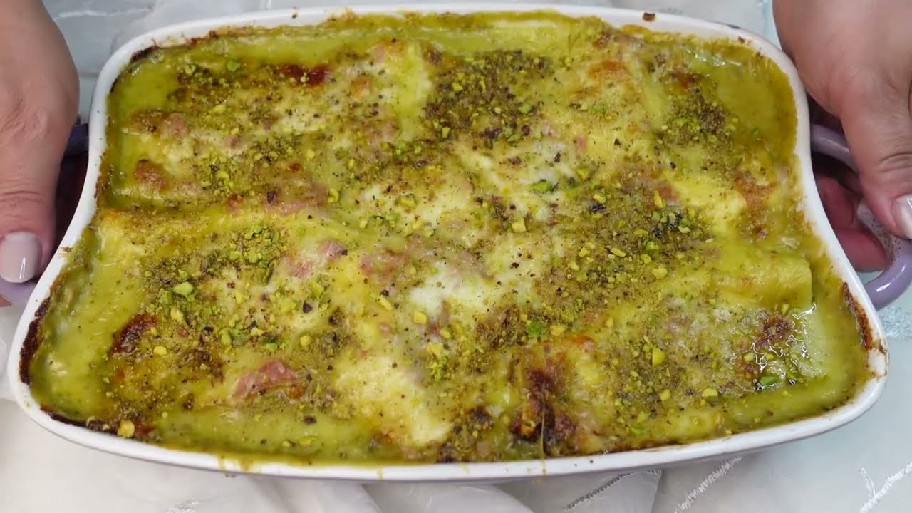 lasagne con pesto di pistacchio pronto