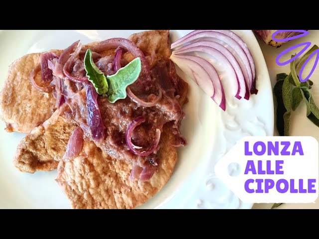 lonza di maiale in padella con cipolle
