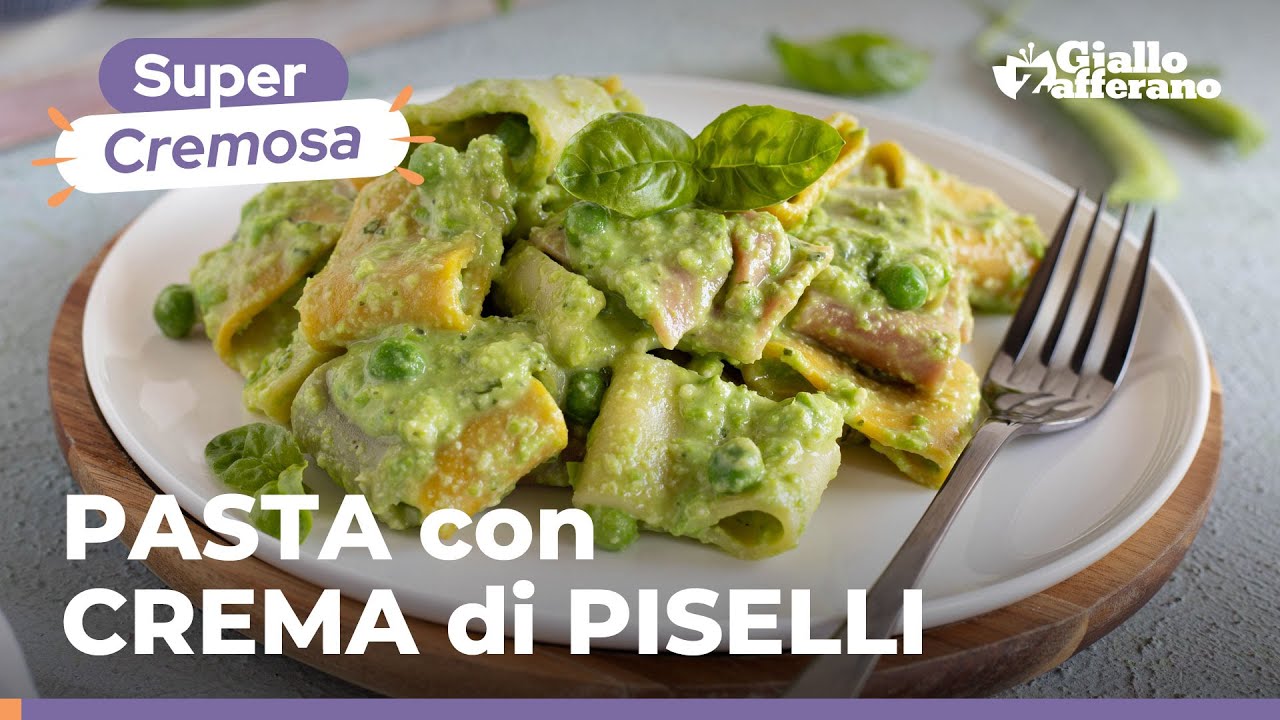 pasta con crema di piselli surgelati