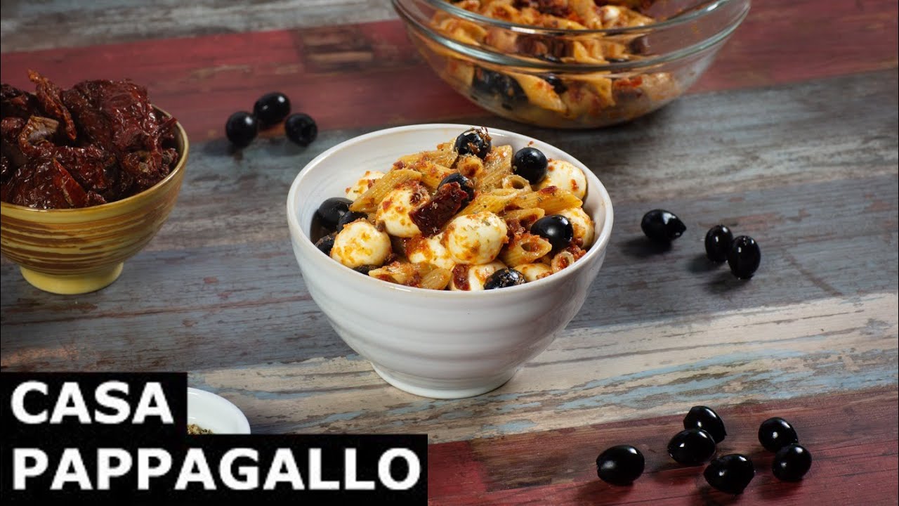 pasta fredda con pesto di pomodori secchi