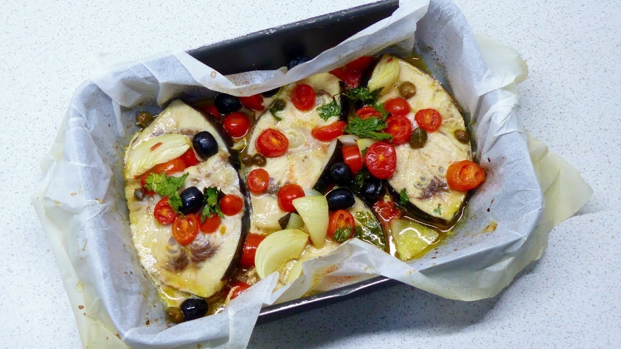 pesce spada al forno con pomodorini