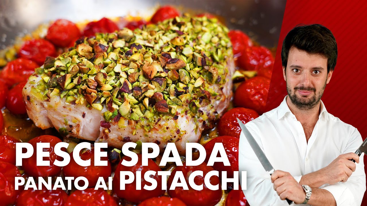 pesce spada in crosta di pistacchi
