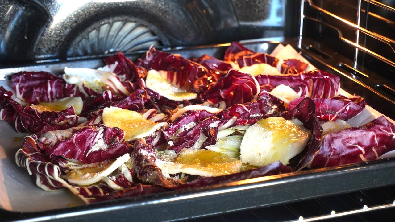 radicchio gratinato al forno con mozzarella