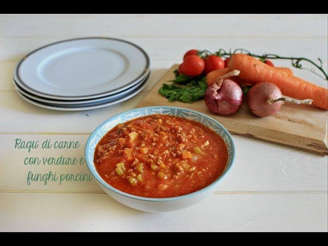 sugo con carne macinata e funghi porcini