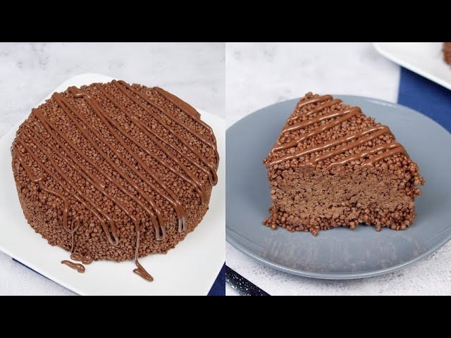 torta con riso soffiato cotto e mangiato