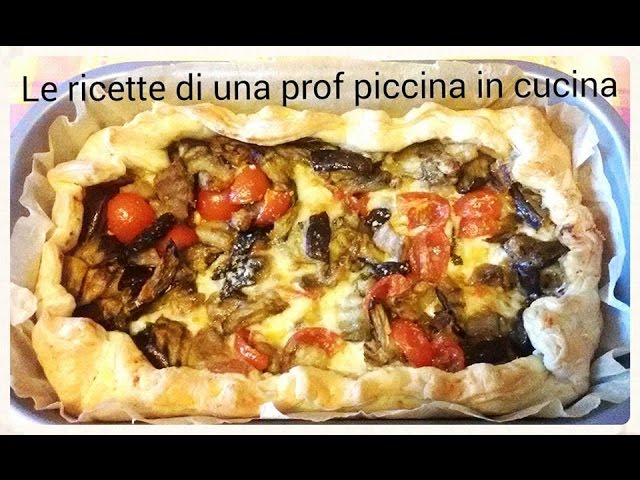 torta salata con melanzane e pomodorini