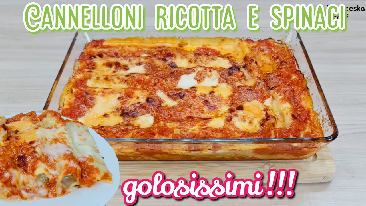 cannelloni ricotta e spinaci al sugo senza besciamella