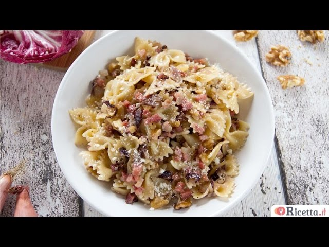 pasta con radicchio e speck e noci