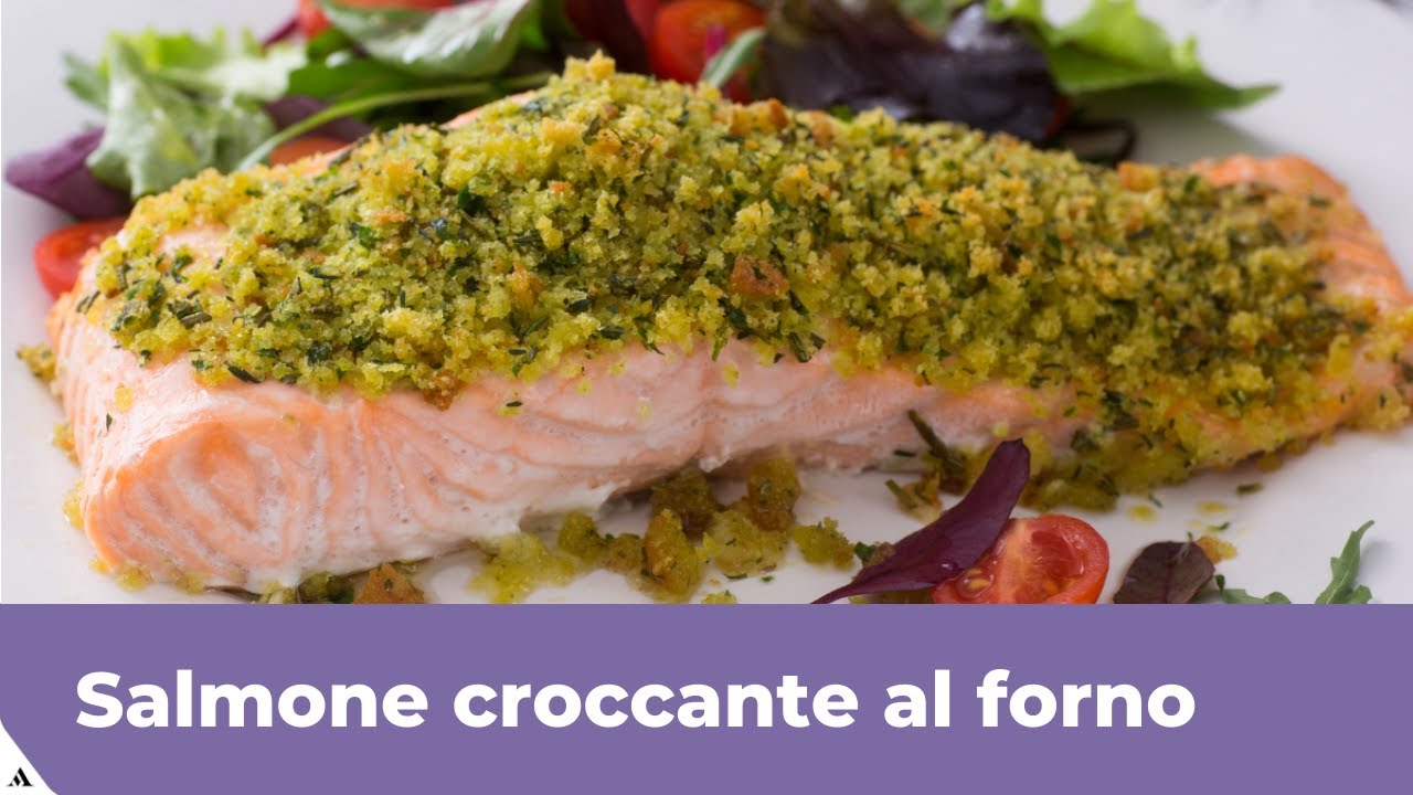 salmone al forno con pangrattato e limone