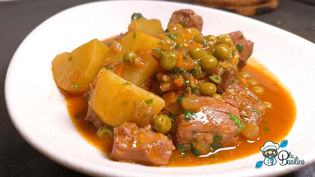 spezzatino di manzo con patate e piselli