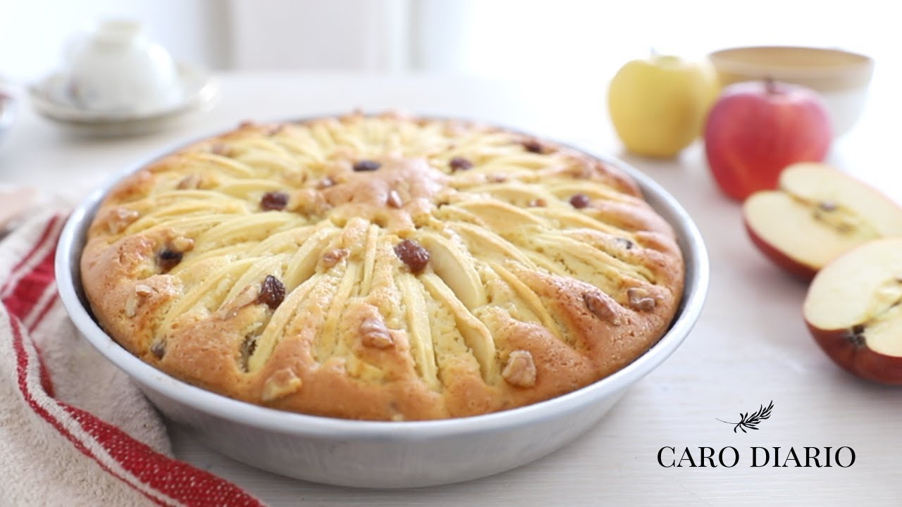 torta della nonna con yogurt mele e noci