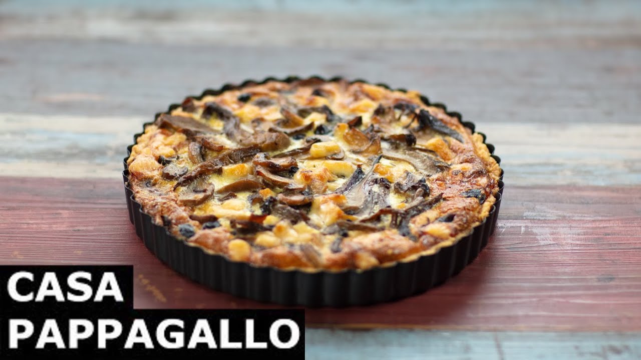 torta salata con funghi champignon e ricotta